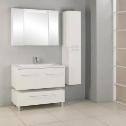 Тумба с раковиной Aquaton Мадрид 100 М/Айрис M 100 2 ящика, белая