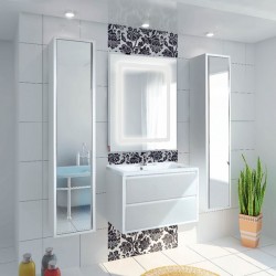 Тумба с раковиной Aquaton Римини 80/Айрис 80 белый глянец