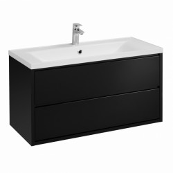 Тумба с раковиной Aquaton Римини 80 черный глянец