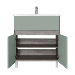 Тумба с раковиной Aquaton Форест 75 дуб рошелье/сумеречный голубой