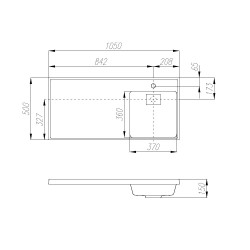 Раковина Aquaton Лондри 1050 правая Графит