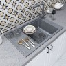 Мойка для кухни Aquaton Делия 78 прямоугольная с крылом серая